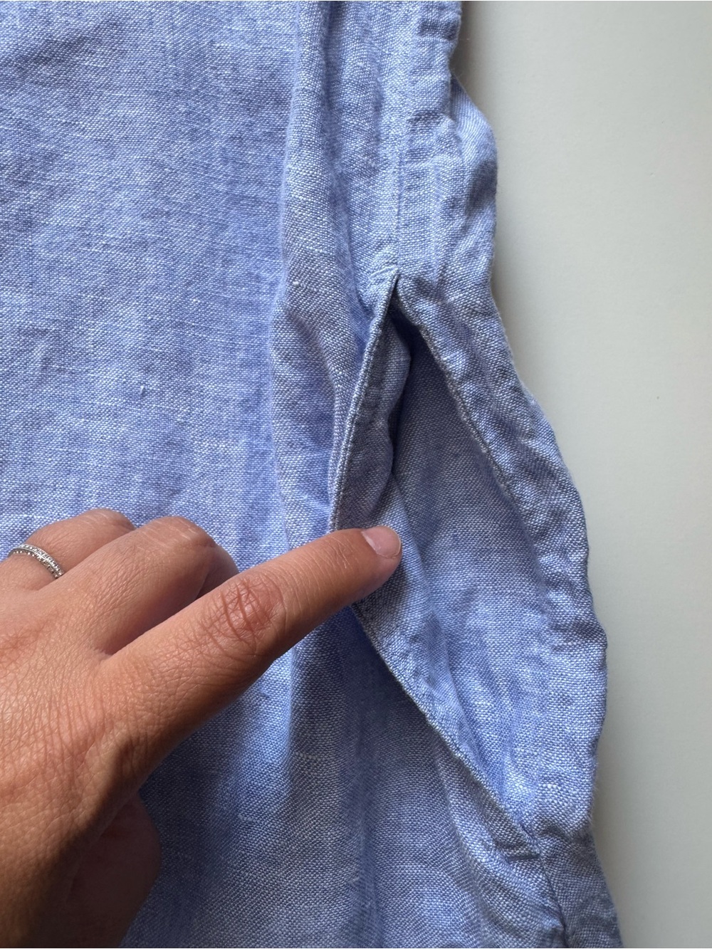 Quince European Linen Popover Mini Dress – French Blue - Picture 6 of 10